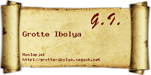 Grotte Ibolya névjegykártya